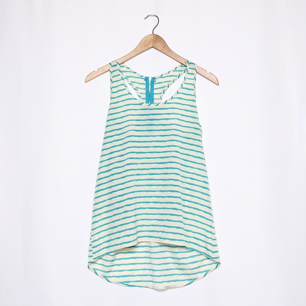 green striped flowy racerback tank